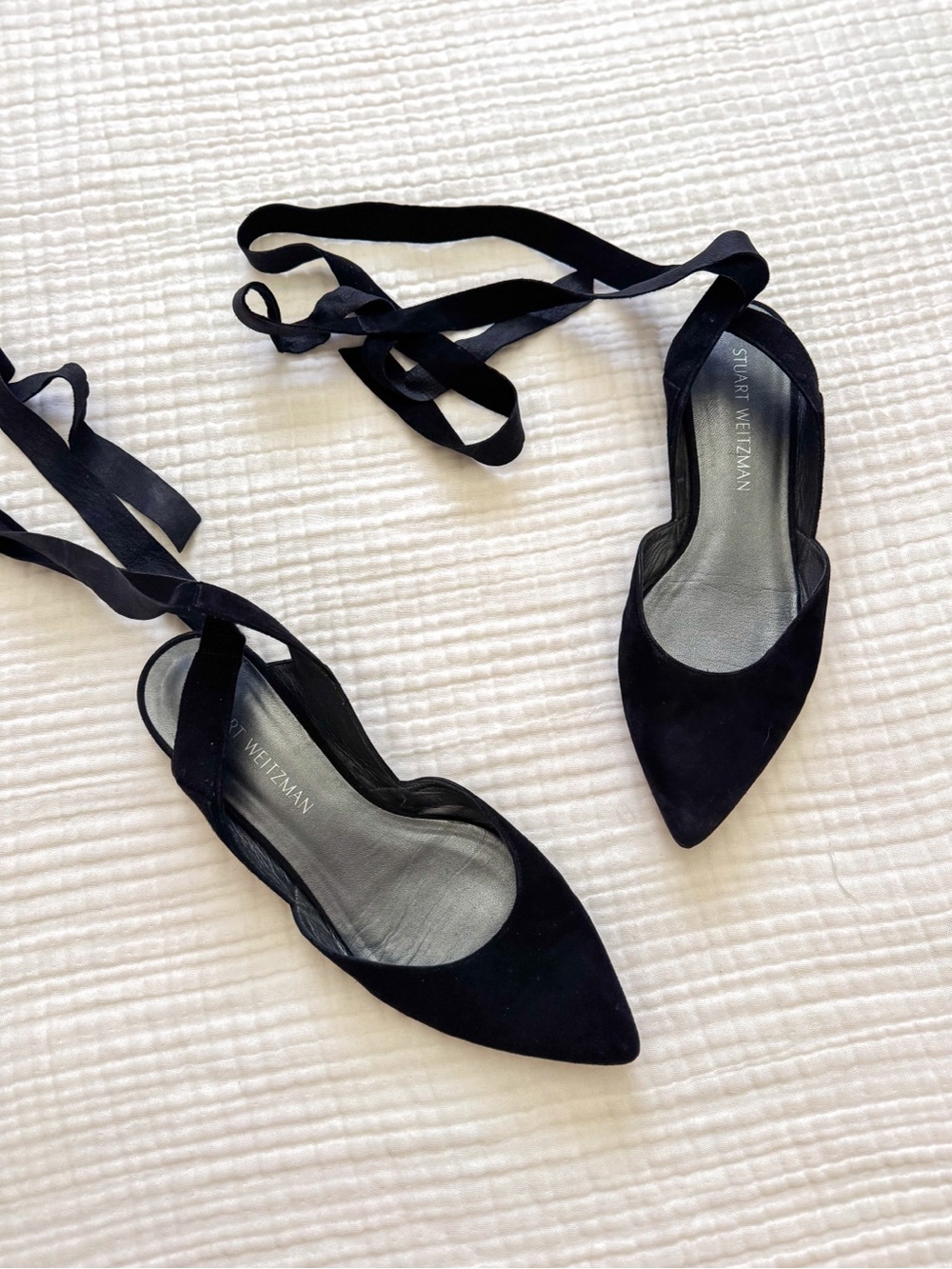 Stuart Wietzman Supersonic Suede Lace Up Flats size 8.5 - Picture 3 of 7